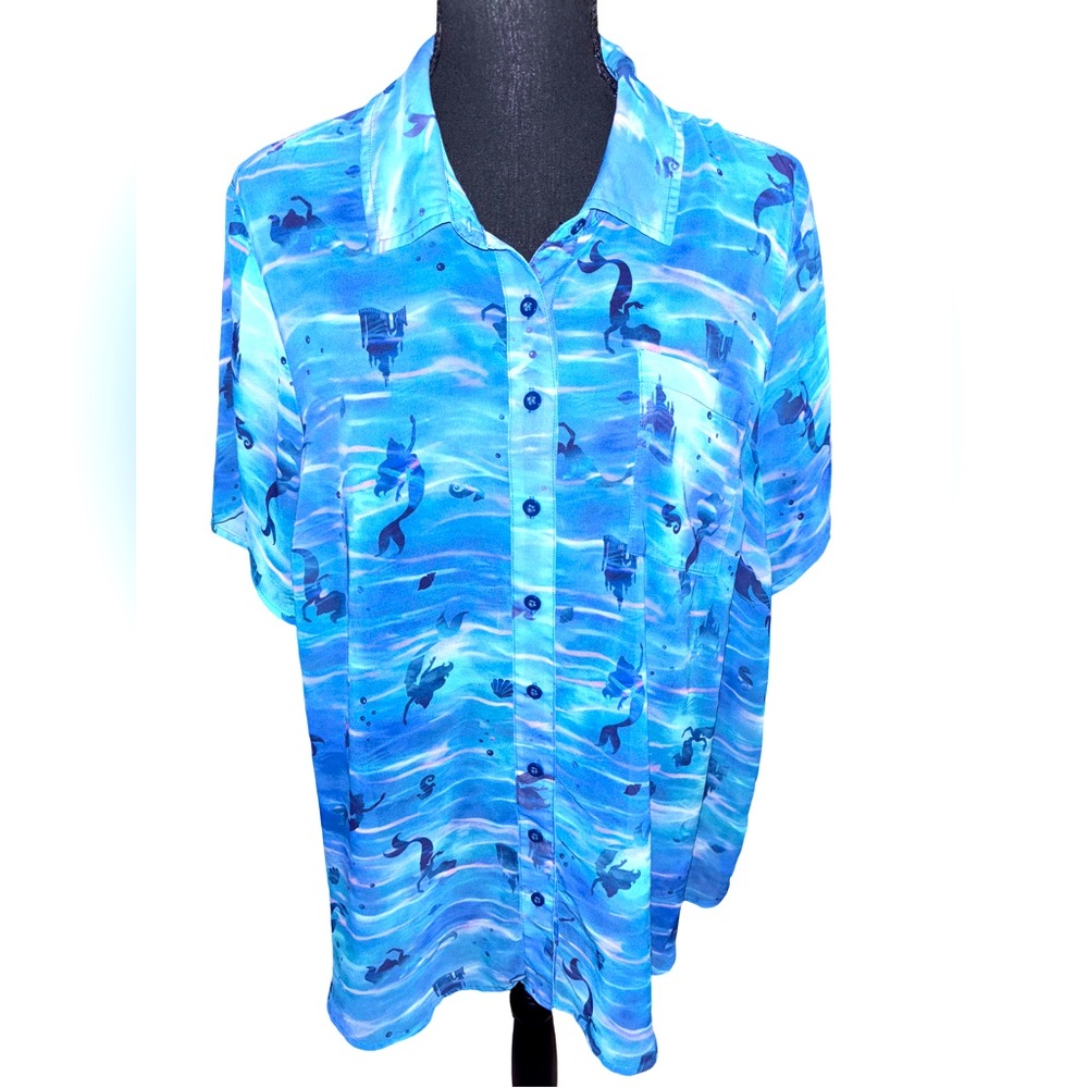 Disney Princess The Little Mermaid chiffon button down blouse